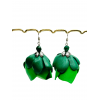 Cercei Handmade din Piele Naturala Verde Afrodita - readytowear.ro