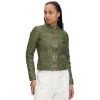 Geaca de Piele Dama Mauritius Olive Deschis GWFjella - readytowear.ro