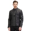 Geaca de Piele Barbati Mauritius Silver Neagra MSMLeevi - readytowear.ro