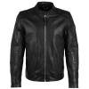 Geaca de Piele Barbati Mauritius Silver Neagra MSMLeevi - readytowear.ro