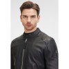 Geaca de Piele Barbati Mauritius Silver Neagra MSMLeevi - readytowear.ro