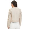 Geaca Scurta de Piele Dama Mauritius Bej Deschis MWAmalie - readytowear.ro