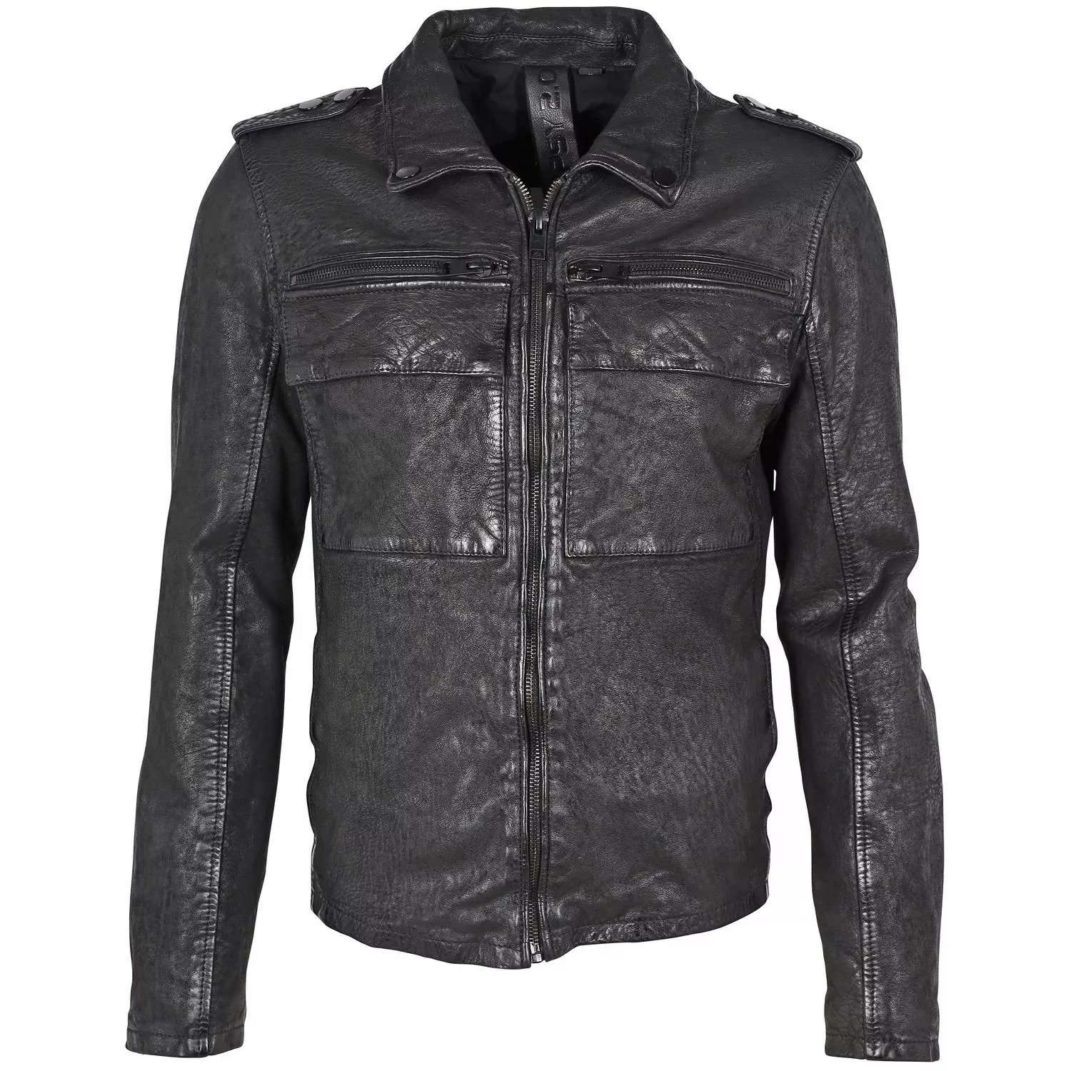 Geaca De Piele Barbati Gipsy Neagra G2mbrennon