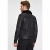 Geaca de Piele Barbati Gipsy Neagra G2MFairan - readytowear.ro