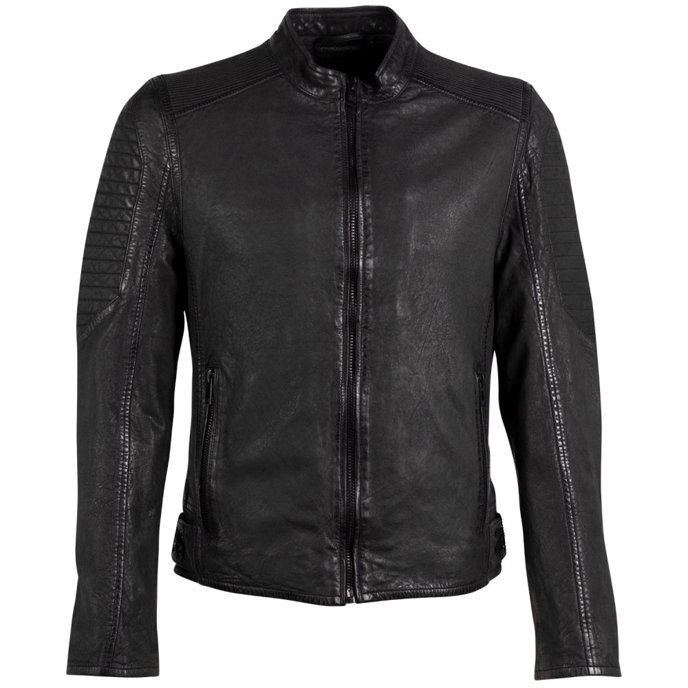 Geaca de Piele Barbati Gipsy Neagra G2MJorin - readytowear.ro