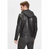 Geaca de Piele Barbati Gipsy Negru Antic GMBako - readytowear.ro