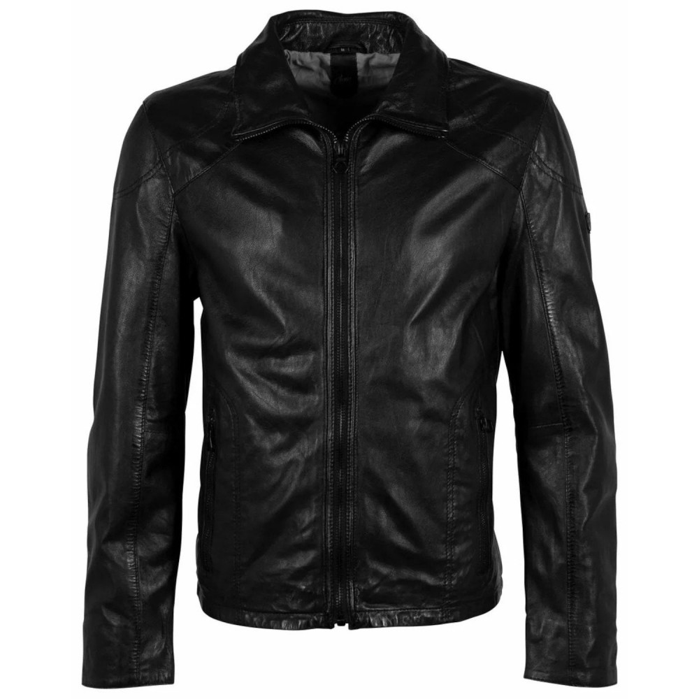 Geaca de Piele Barbati Gipsy Neagra GMMelvin LASV - readytowear.ro