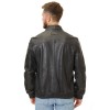 Geaca de Piele Barbati Mauritius Silver Neagra Jordin - readytowear.ro