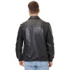 Geaca de Piele Barbati Mauritius Silver Neagra Luk - readytowear.ro