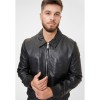 Geaca de Piele Barbati Mauritius Silver Neagra Luk - readytowear.ro