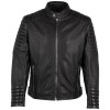 Geaca de Piele Barbati Mauritius Silver Neagra MMElio - readytowear.ro