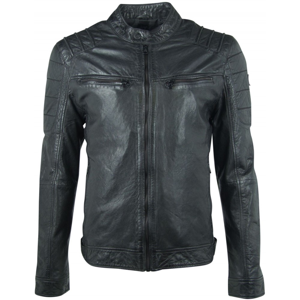 Geaca de Piele Naturala Barbati Gipsy Neagra Camren SF NSLVW - readytowear.ro